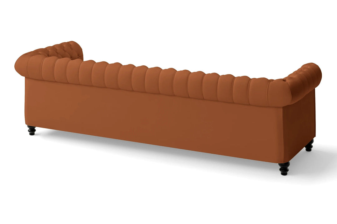 LIVELUSSO Sofa Aversa 4 Seater Sofa Tan Brown Leather