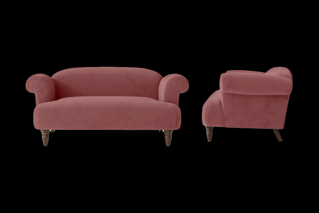 LIVELUSSO Sofa Barberton 2 Seater Sofa Pink Velvet