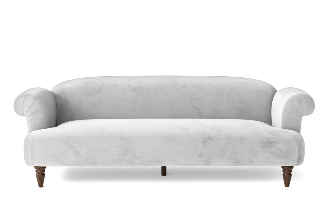 LIVELUSSO Sofa Barberton 4 Seater Sofa White Velvet