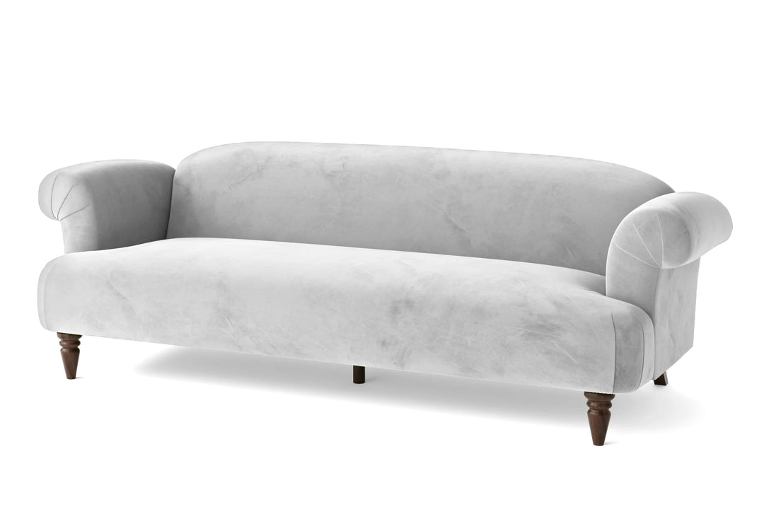 LIVELUSSO Sofa Barberton 4 Seater Sofa White Velvet