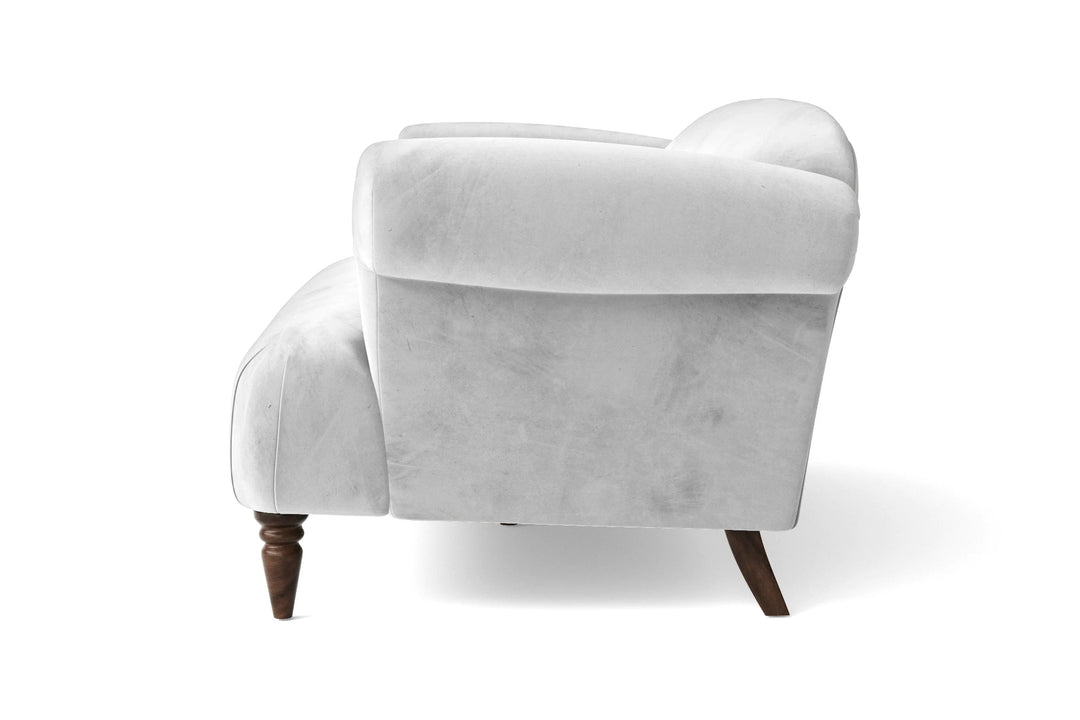 LIVELUSSO Sofa Barberton 4 Seater Sofa White Velvet