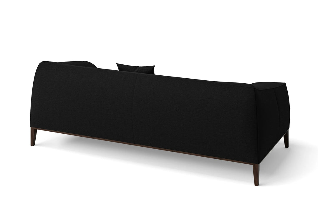 LIVELUSSO Sofa Bergamo 3 Seater Sofa Black Linen Fabric