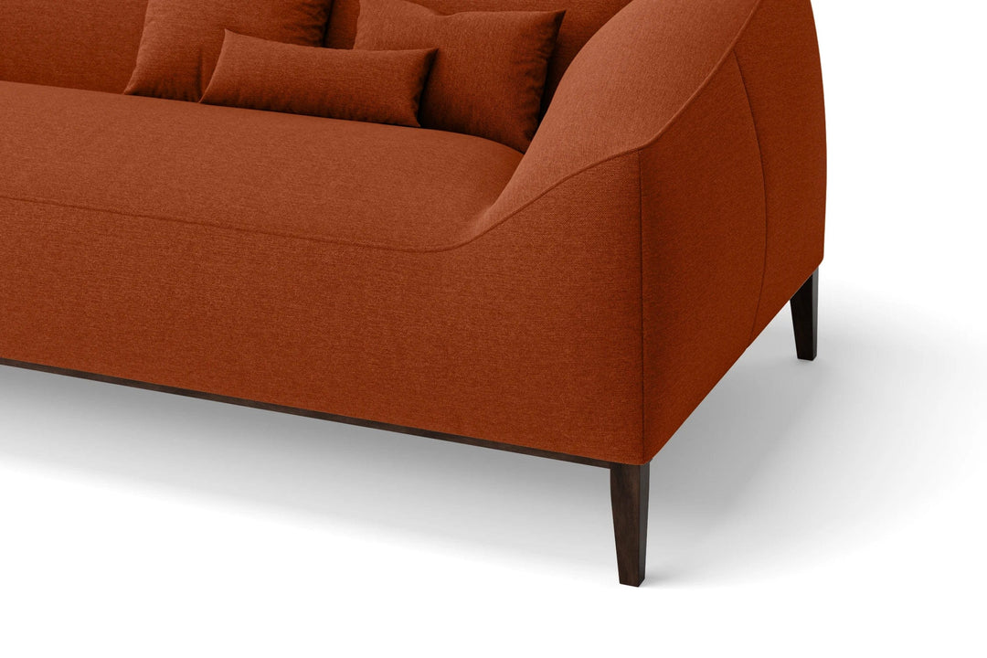 LIVELUSSO Sofa Bergamo 4 Seater Sofa Orange Linen Fabric