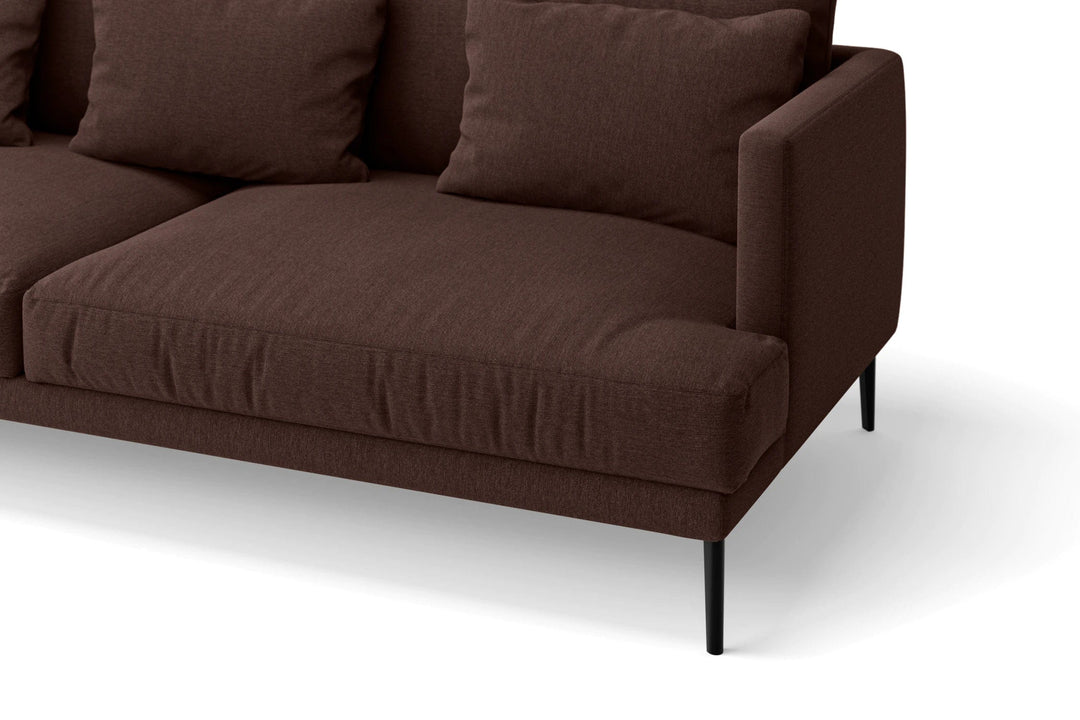 LIVELUSSO Sofa Bisceglie 3 Seater Sofa Coffee Brown Linen Fabric