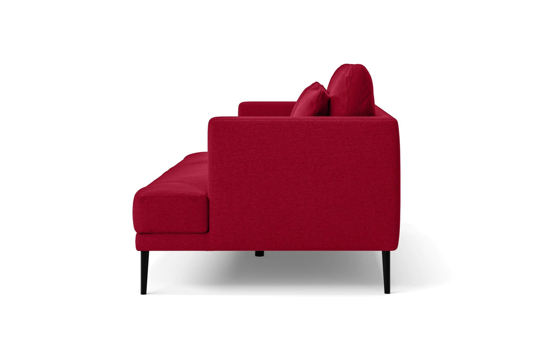 LIVELUSSO Sofa Bisceglie 4 Seater Sofa Red Linen Fabric
