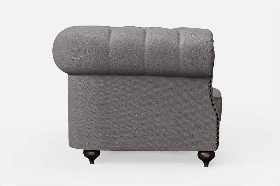 LIVELUSSO Armchair Bitonto Armchair Grey Linen Fabric