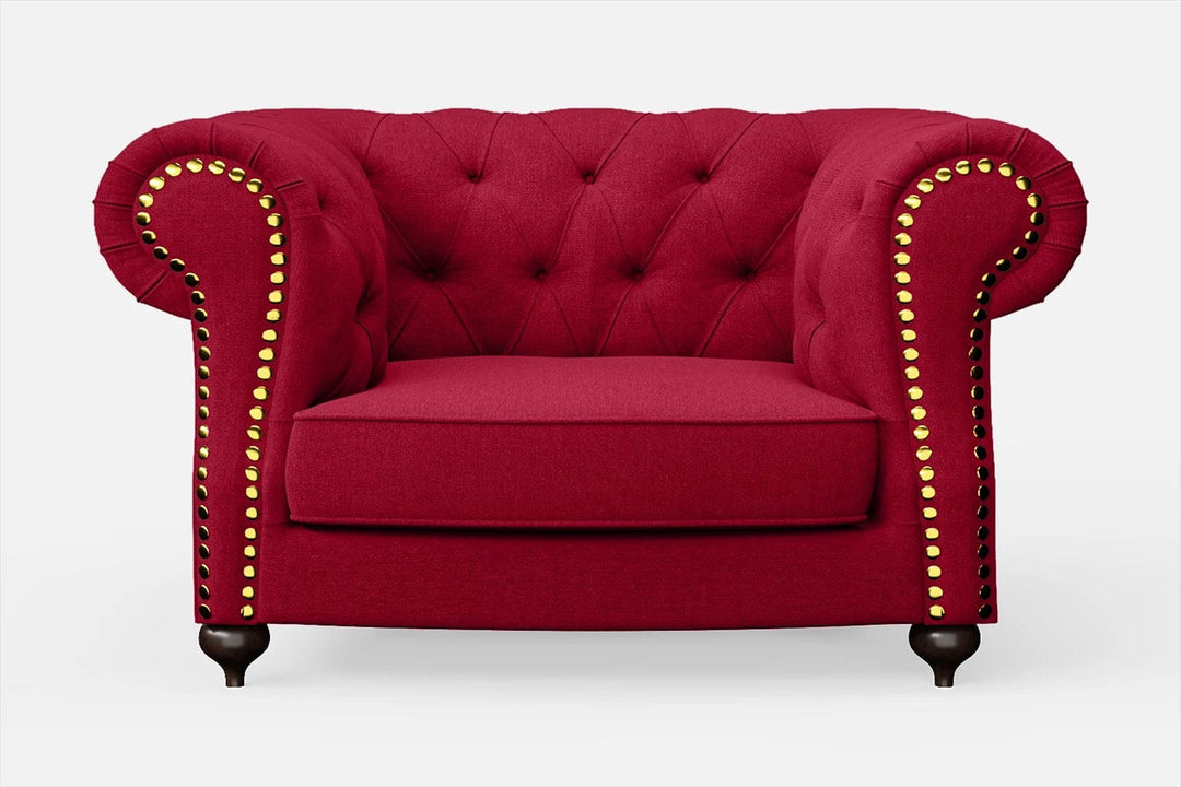 LIVELUSSO Armchair Bitonto Armchair Red Linen Fabric