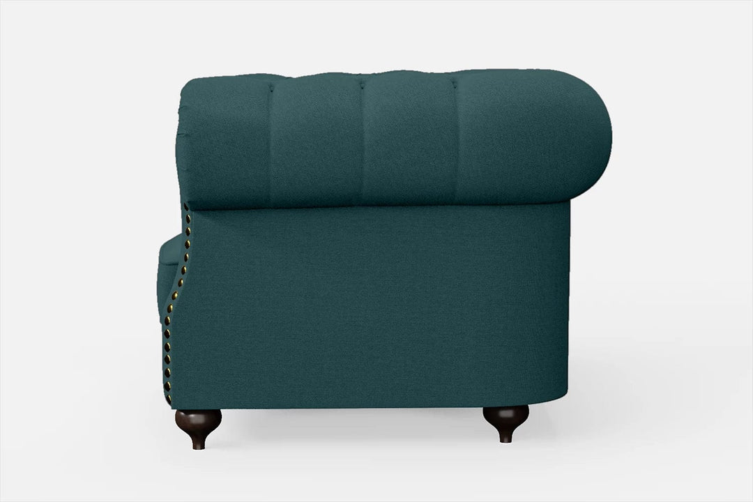 LIVELUSSO Armchair Bitonto Armchair Teal Linen Fabric