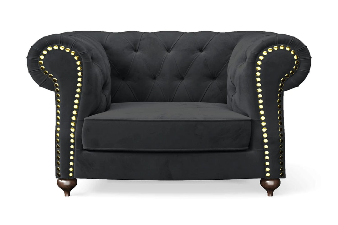 LIVELUSSO Armchair Bitonto Armchair Dark Grey Velvet