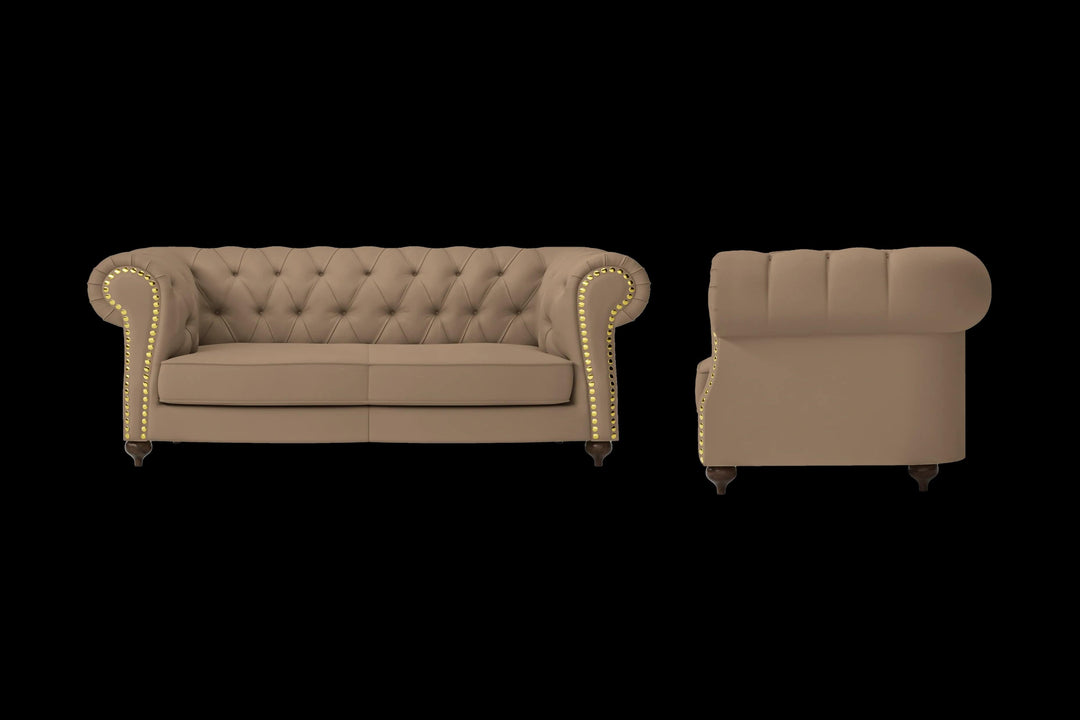 LIVELUSSO Sofa Bitonto 2 Seater Sofa Stone Leather