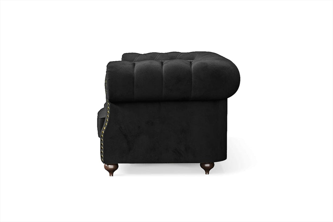 LIVELUSSO Sofa Bitonto 2 Seater Sofa Black Velvet