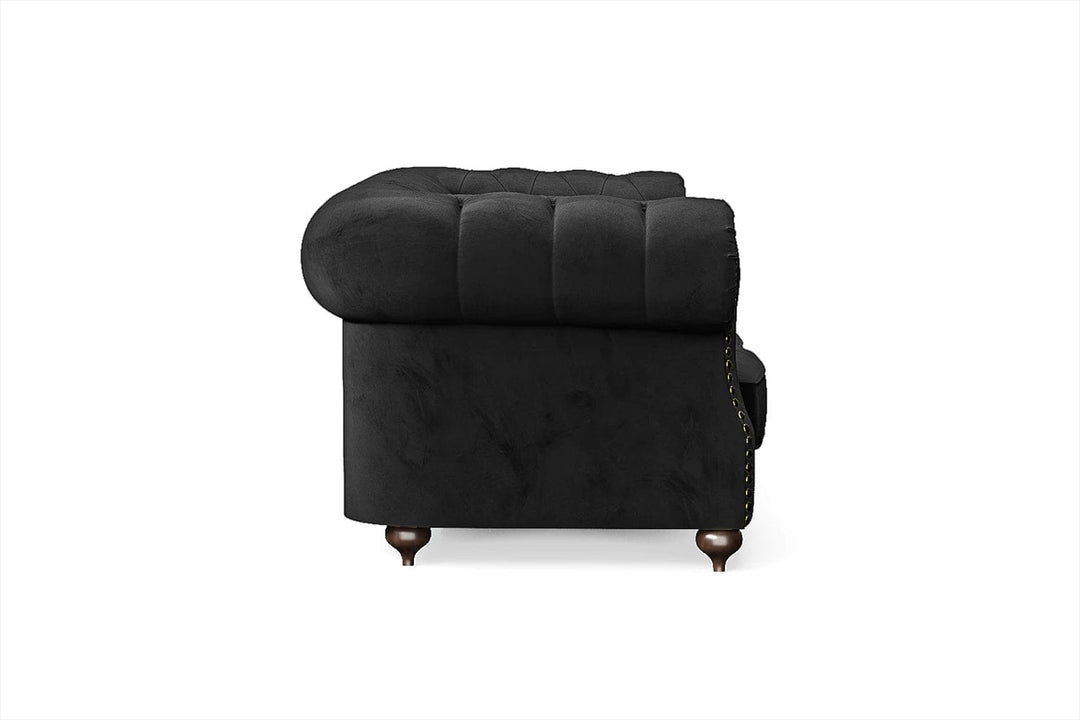 LIVELUSSO Sofa Bitonto 2 Seater Sofa Black Velvet