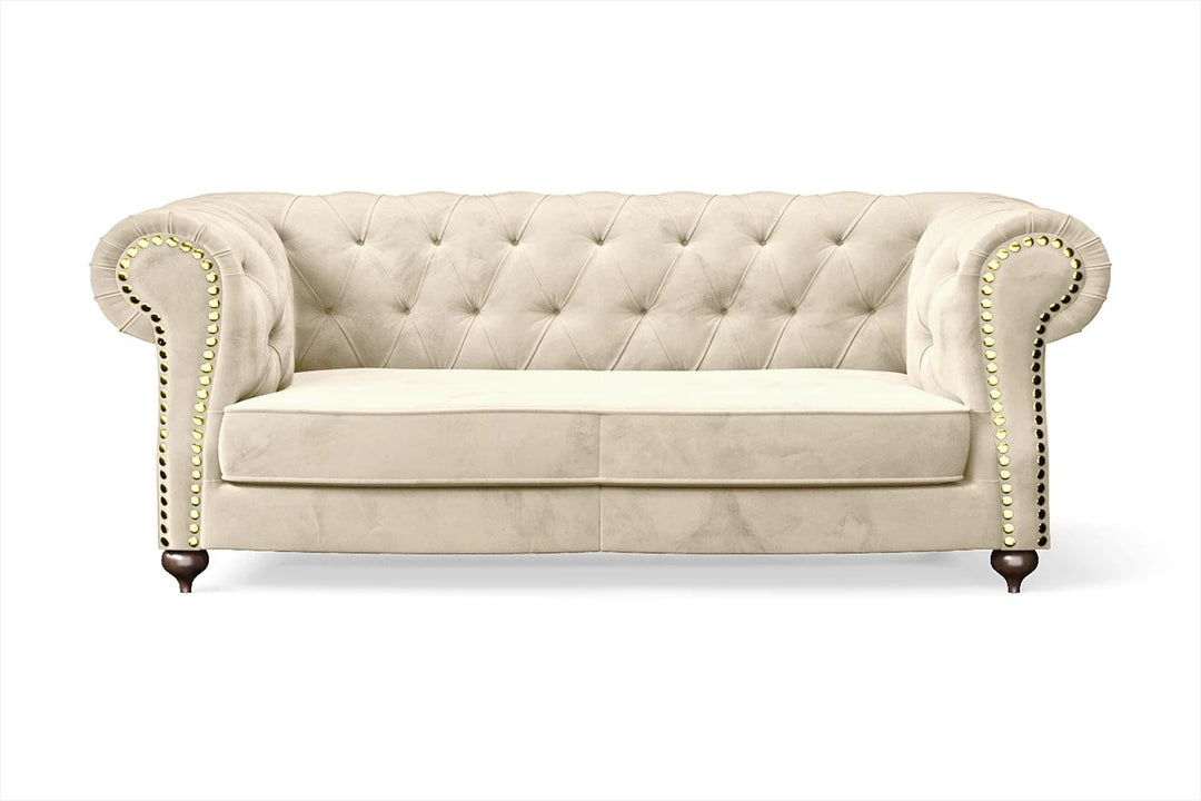 LIVELUSSO Sofa Bitonto 2 Seater Sofa Cream Velvet