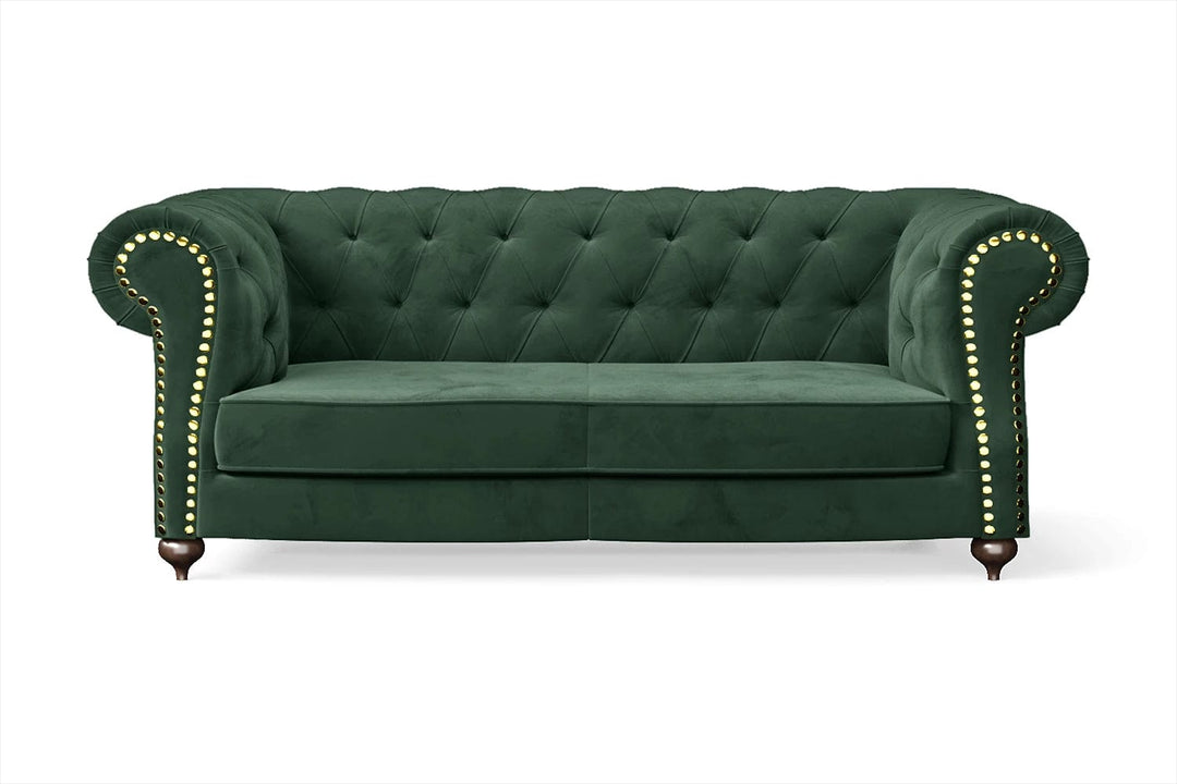 LIVELUSSO Sofa Bitonto 2 Seater Sofa Green Velvet