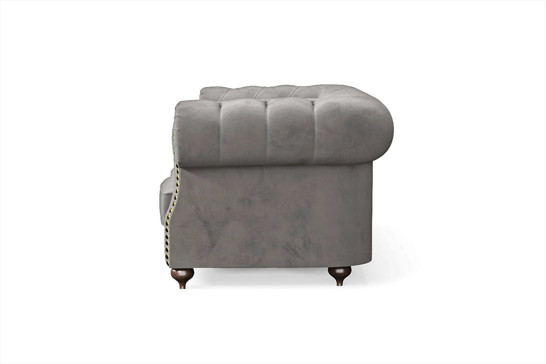 LIVELUSSO Sofa Bitonto 2 Seater Sofa Grey Velvet