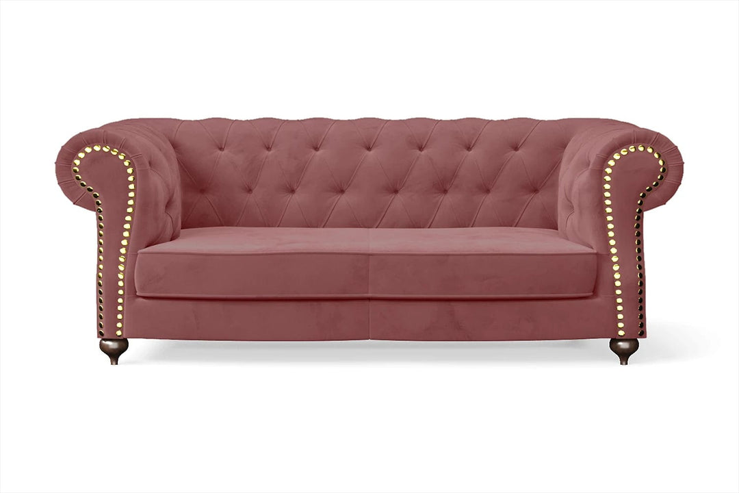 LIVELUSSO Sofa Bitonto 2 Seater Sofa Pink Velvet