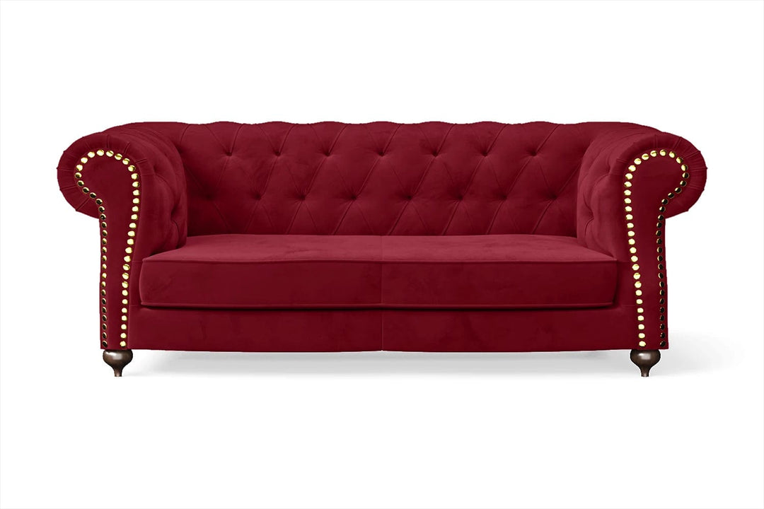 LIVELUSSO Sofa Bitonto 2 Seater Sofa Red Velvet