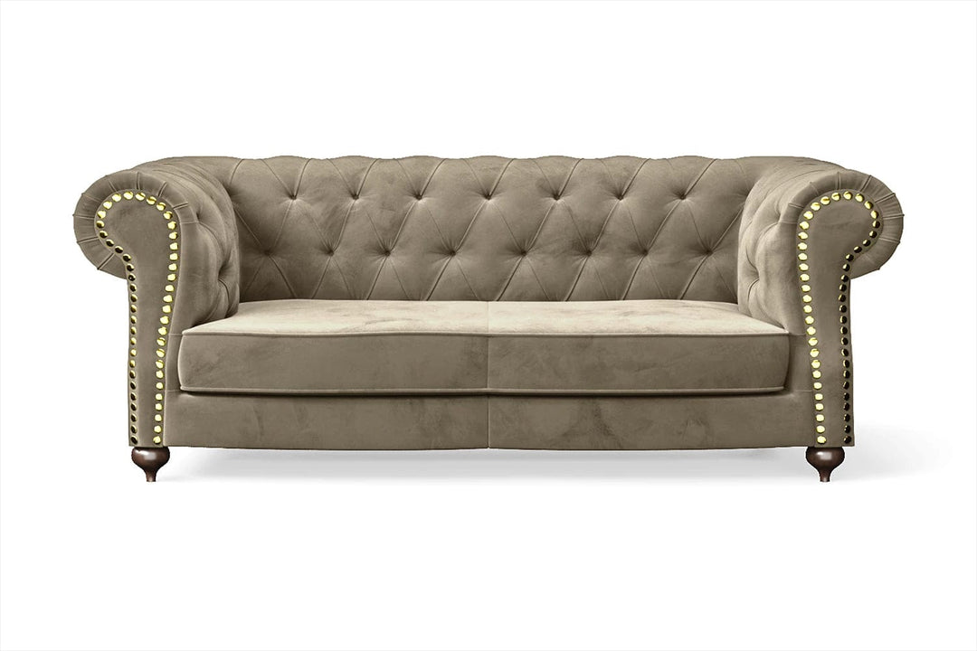 LIVELUSSO Sofa Bitonto 2 Seater Sofa Sand Velvet