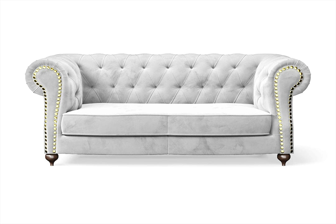 LIVELUSSO Sofa Bitonto 2 Seater Sofa White Velvet