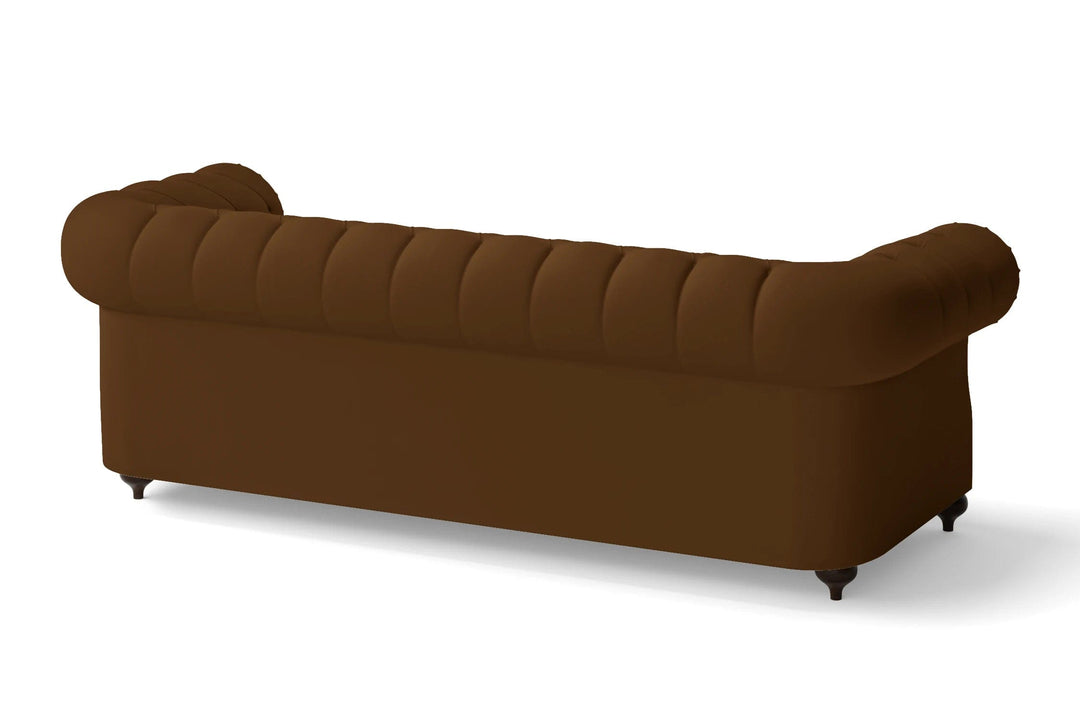 LIVELUSSO Sofa Bitonto 3 Seater Sofa Walnut Brown Leather