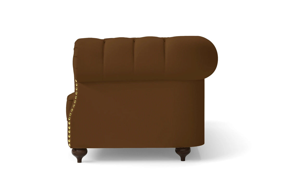 LIVELUSSO Sofa Bitonto 3 Seater Sofa Walnut Brown Leather