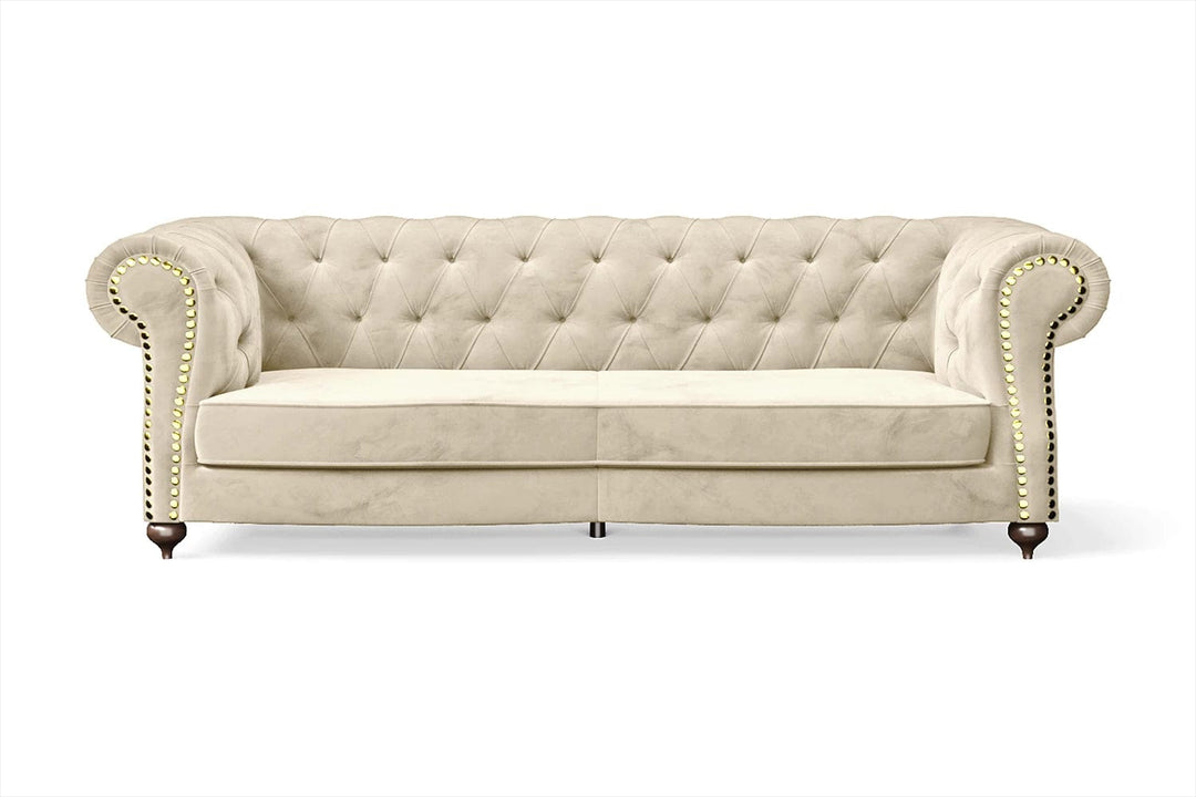 LIVELUSSO Sofa Bitonto 3 Seater Sofa Cream Velvet