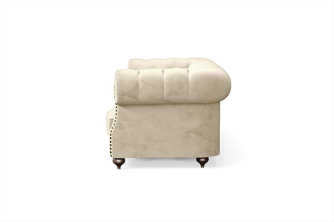 LIVELUSSO Sofa Bitonto 3 Seater Sofa Cream Velvet