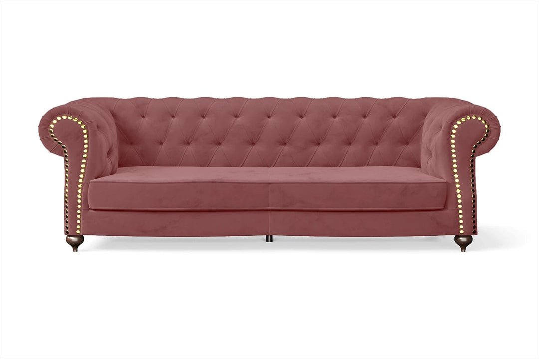 LIVELUSSO Sofa Bitonto 3 Seater Sofa Pink Velvet