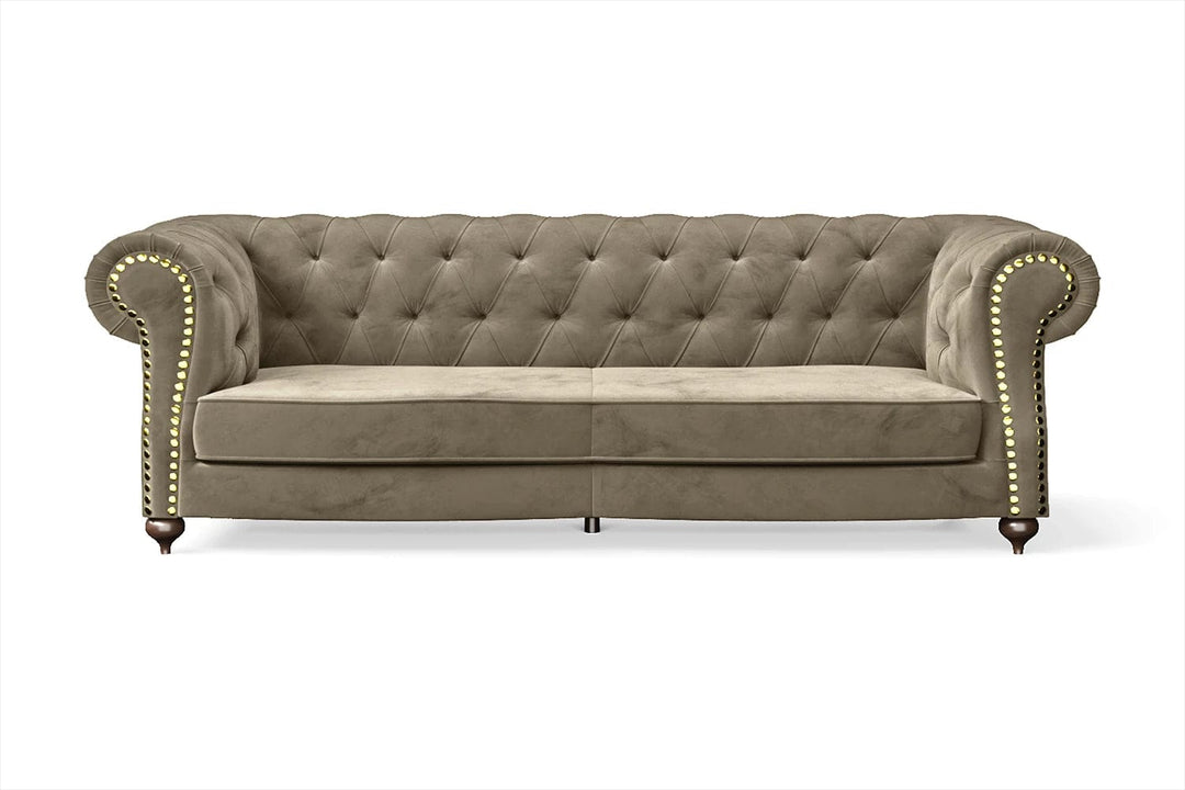 LIVELUSSO Sofa Bitonto 3 Seater Sofa Sand Velvet