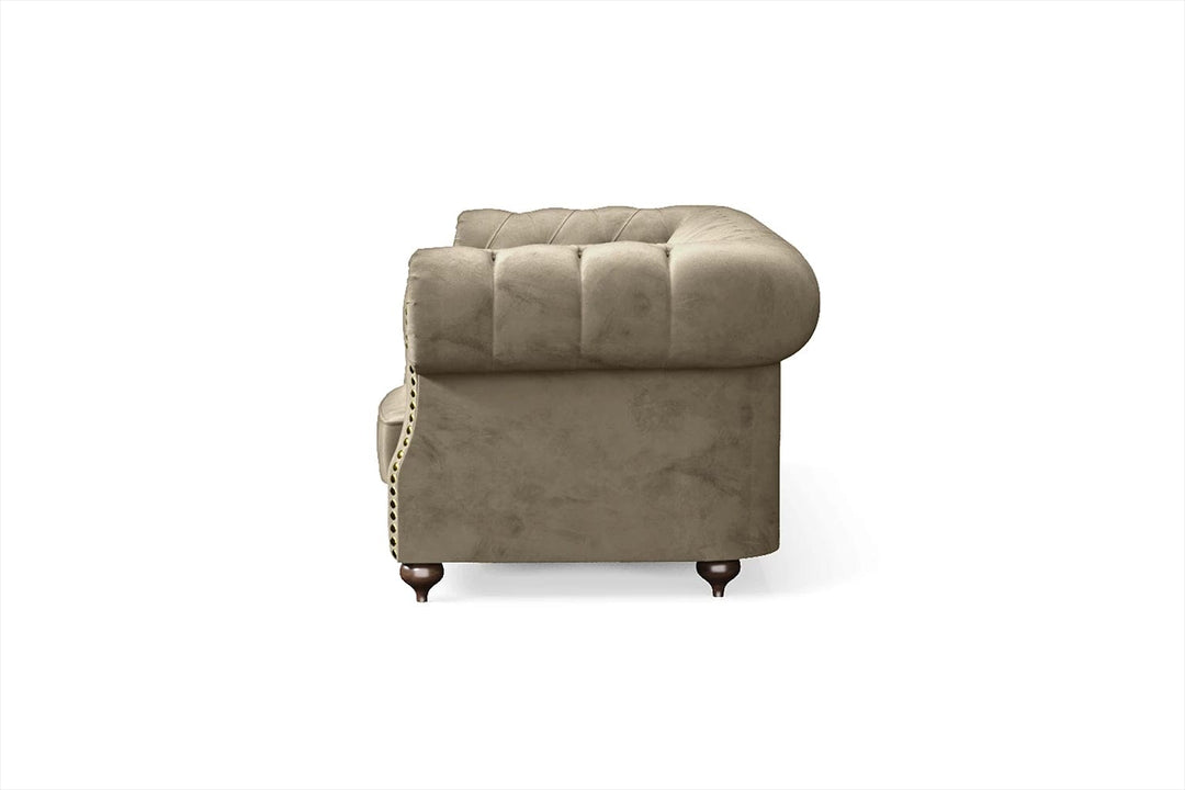 LIVELUSSO Sofa Bitonto 3 Seater Sofa Sand Velvet