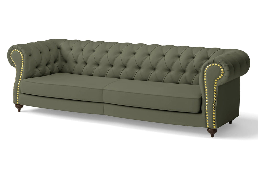 LIVELUSSO Sofa Bitonto 4 Seater Sofa Sage Leather