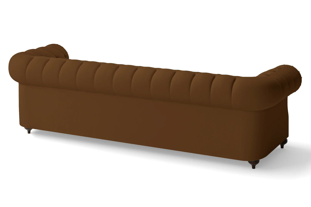 LIVELUSSO Sofa Bitonto 4 Seater Sofa Walnut Brown Leather