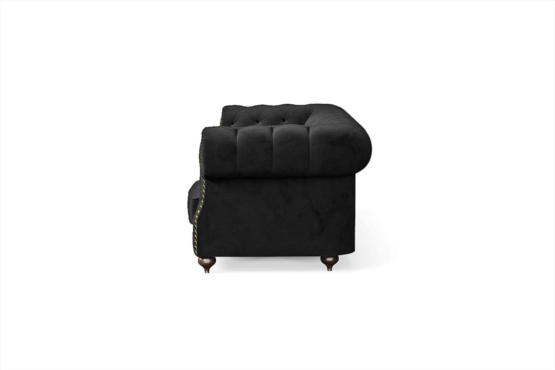 LIVELUSSO Sofa Bitonto 4 Seater Sofa Black Velvet