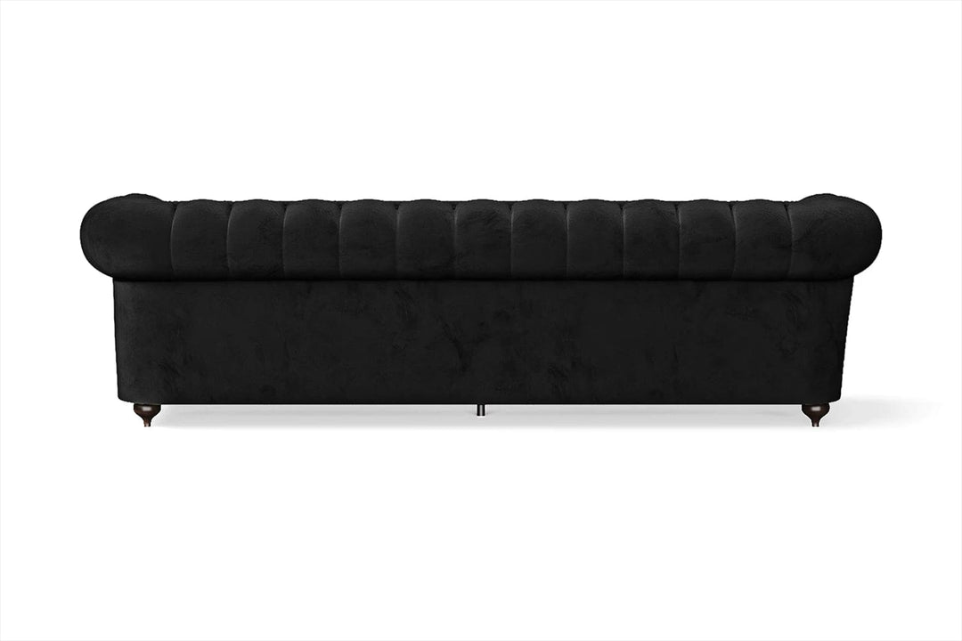 LIVELUSSO Sofa Bitonto 4 Seater Sofa Black Velvet