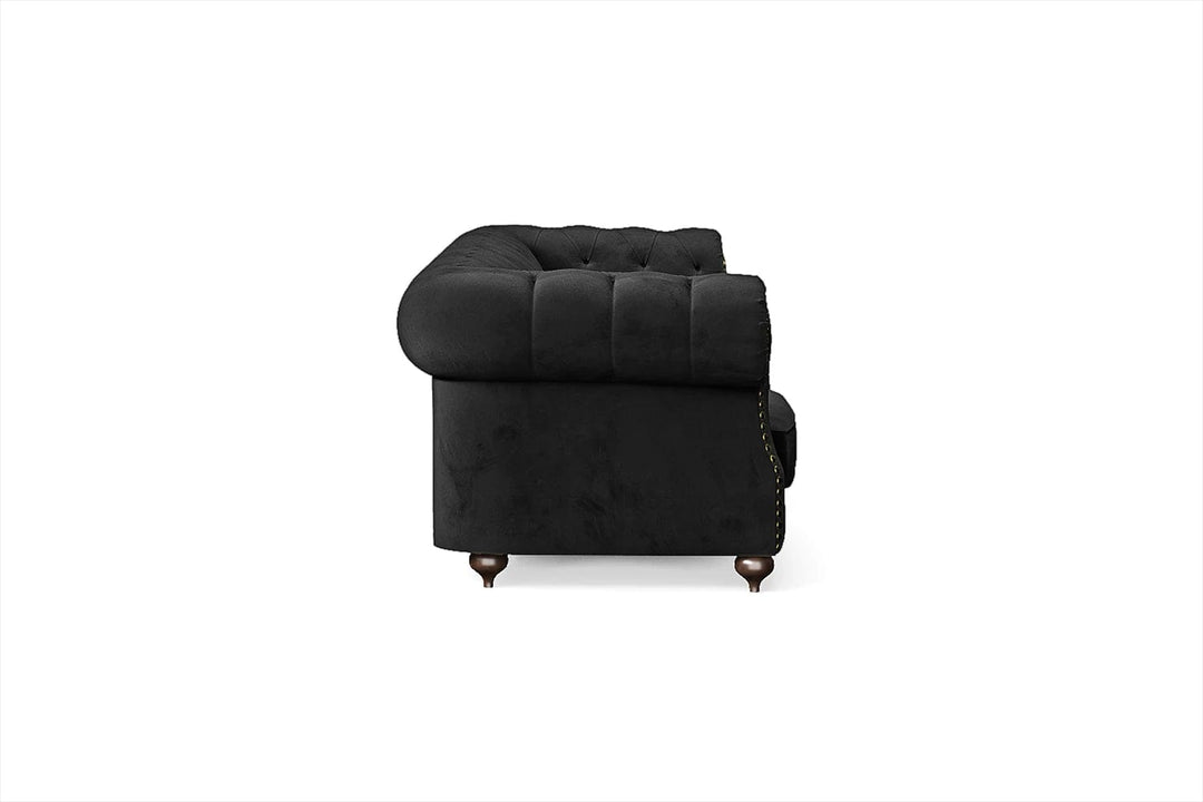 LIVELUSSO Sofa Bitonto 4 Seater Sofa Black Velvet