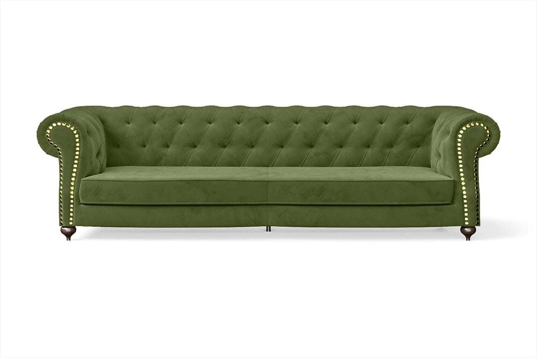 LIVELUSSO Sofa Bitonto 4 Seater Sofa Lime Velvet