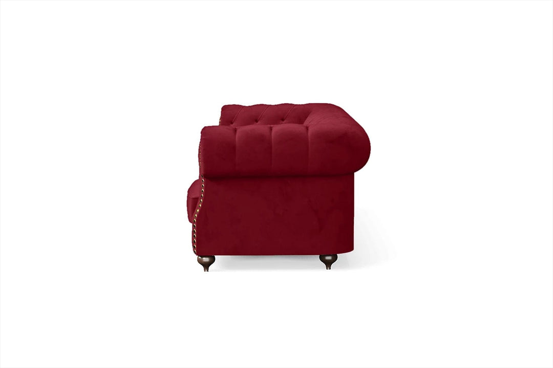 LIVELUSSO Sofa Bitonto 4 Seater Sofa Red Velvet