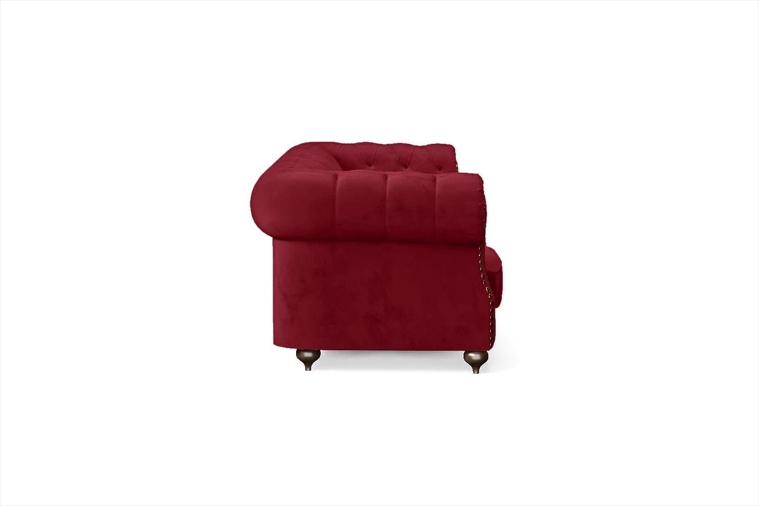 LIVELUSSO Sofa Bitonto 4 Seater Sofa Red Velvet