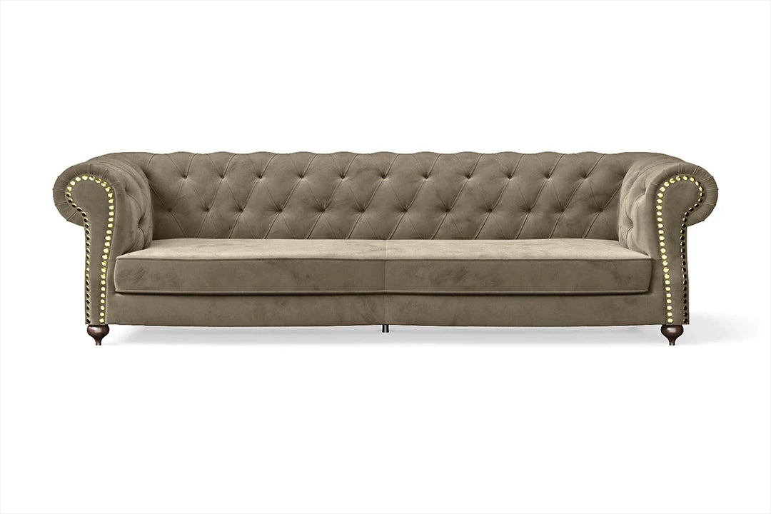 LIVELUSSO Sofa Bitonto 4 Seater Sofa Sand Velvet