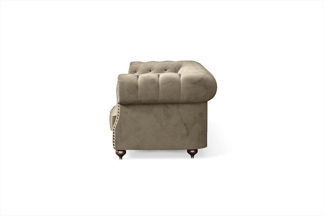 LIVELUSSO Sofa Bitonto 4 Seater Sofa Sand Velvet