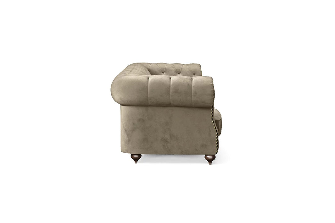 LIVELUSSO Sofa Bitonto 4 Seater Sofa Sand Velvet