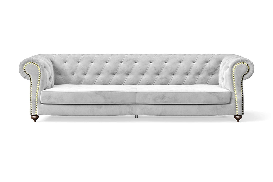 LIVELUSSO Sofa Bitonto 4 Seater Sofa White Velvet