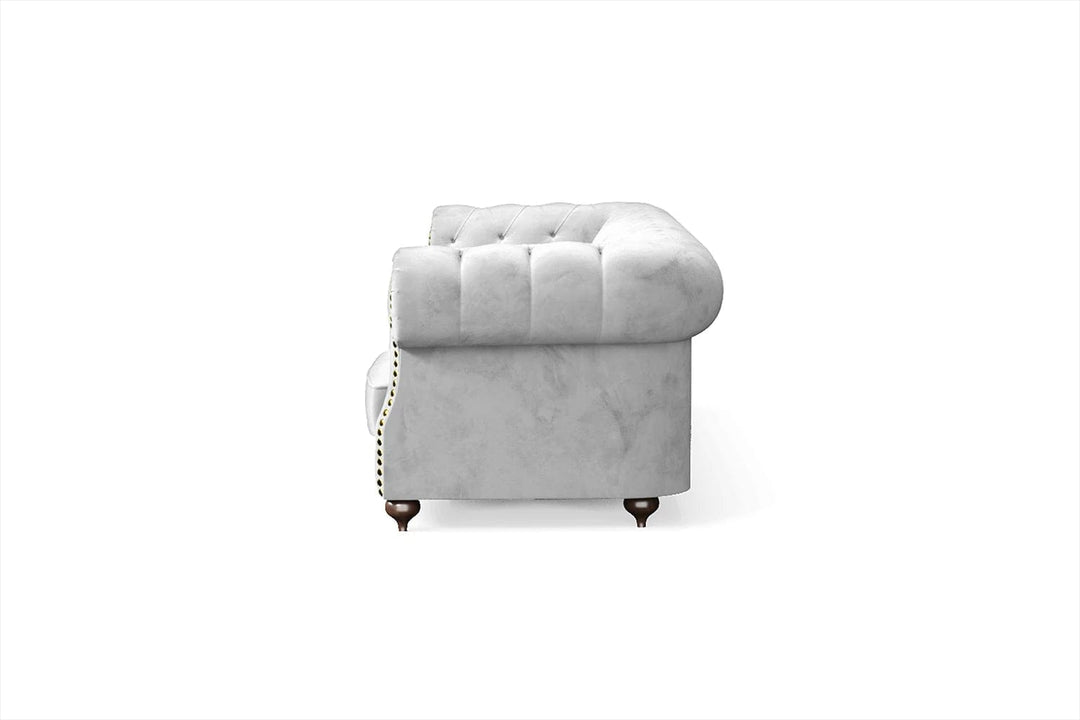 LIVELUSSO Sofa Bitonto 4 Seater Sofa White Velvet