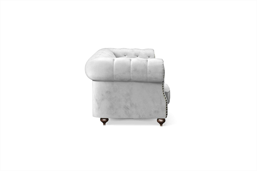 LIVELUSSO Sofa Bitonto 4 Seater Sofa White Velvet