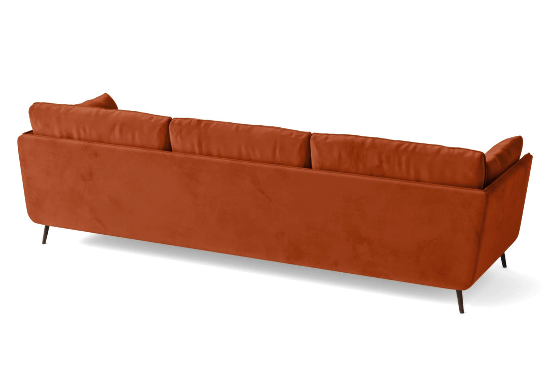 LIVELUSSO Sofa Bologna 4 Seater Sofa Orange Velvet