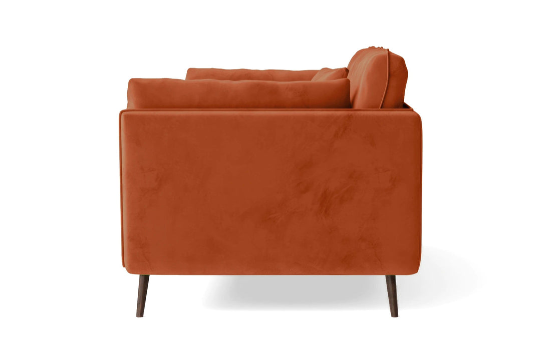 LIVELUSSO Sofa Bologna 4 Seater Sofa Orange Velvet