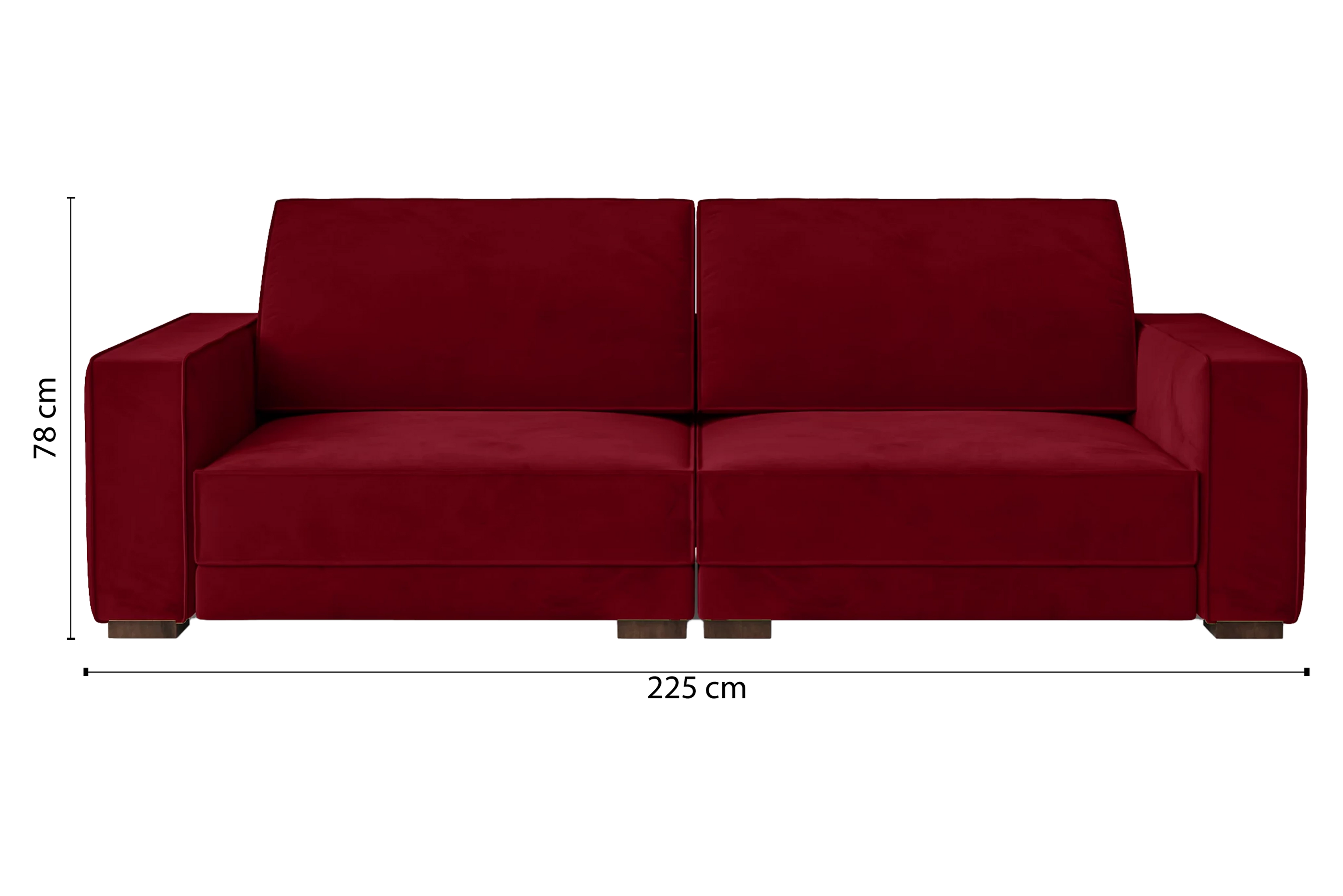 Bolzano-Sofa-3-Seats-Velvet-Red_Dimensions_01