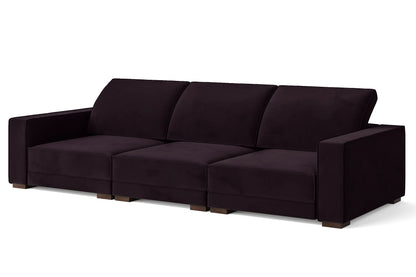 Bolzano 4 Seater Sofa Purple Velvet