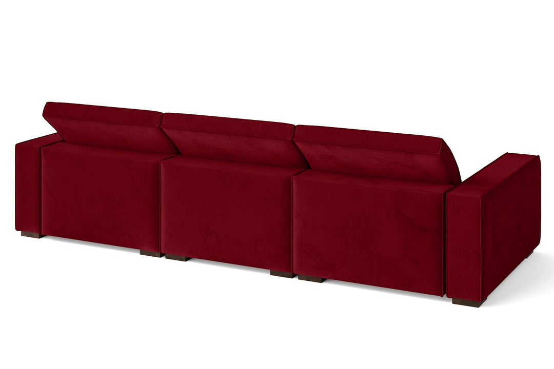 LIVELUSSO Sofa Bolzano 4 Seater Sofa Red Velvet