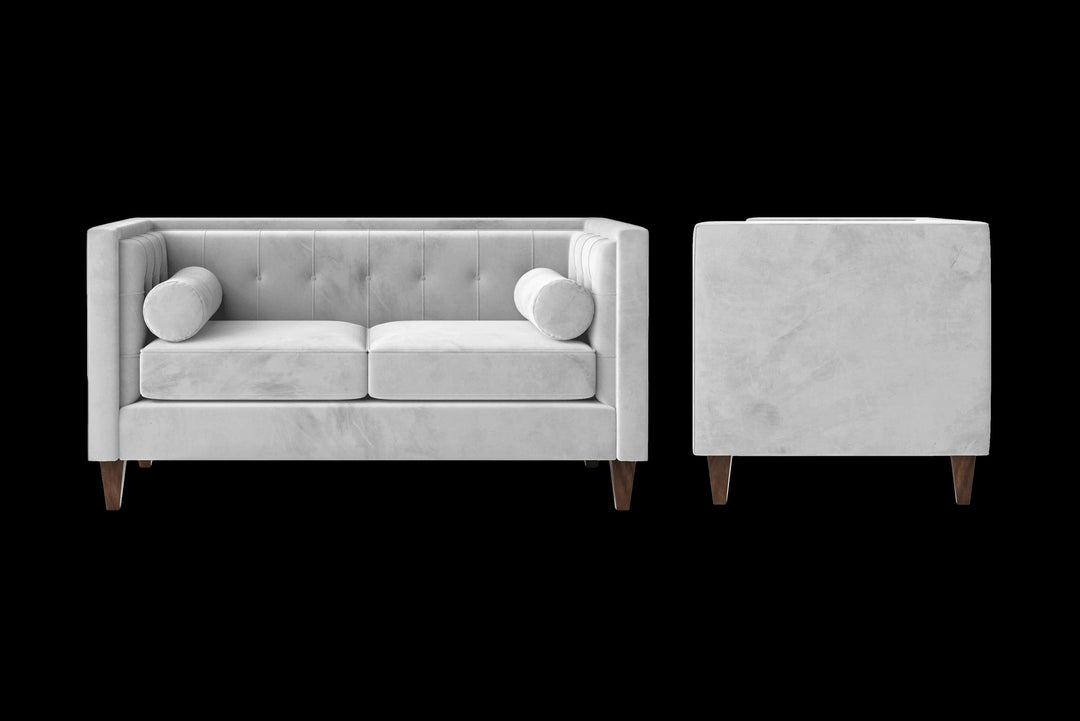 LIVELUSSO Sofa Brescia 2 Seater Sofa White Velvet